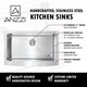 preview thumbnail 8 of 10, ANZZI Elysian Farmhouse Stainless Steel 36 in. Single Bowl Kitchen Sink with Faucet in Polished Chrome