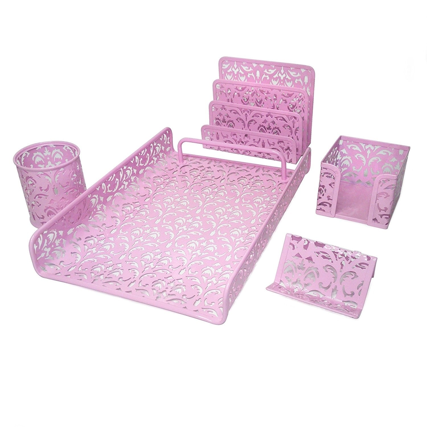 Shop Majestic Goods 5 Piece Pink Flower Design Punched Metal Mesh