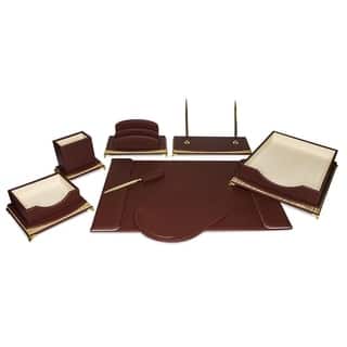 Red Desk Accessories Our Best Office Supplies Deals Online At Majestic Goods 8 Piece Burgundy Pu Leather Desk Organizer Set