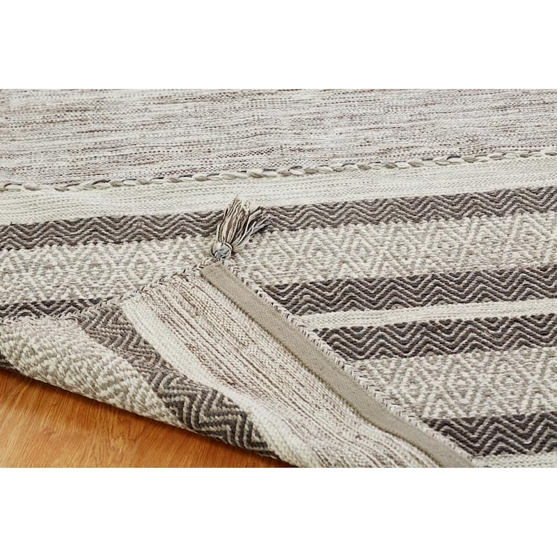 Andes Canyon Granite Grey Cotton Chenille Handmade Area Rug