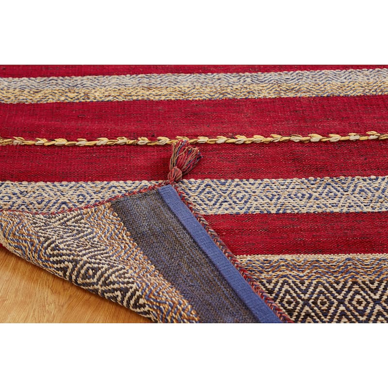 Andes Ruby Red Cotton Chenille Handmade Area Rug