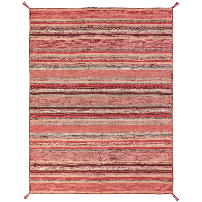 Andes Santa Fe Handmade Rust Cotton Chenille Indoor Area Rug