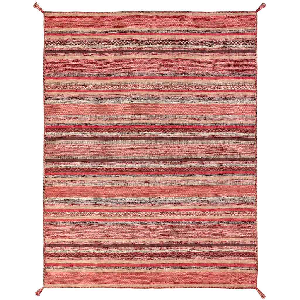 Andes Santa Fe Handmade Rust Cotton Chenille Indoor Area Rug