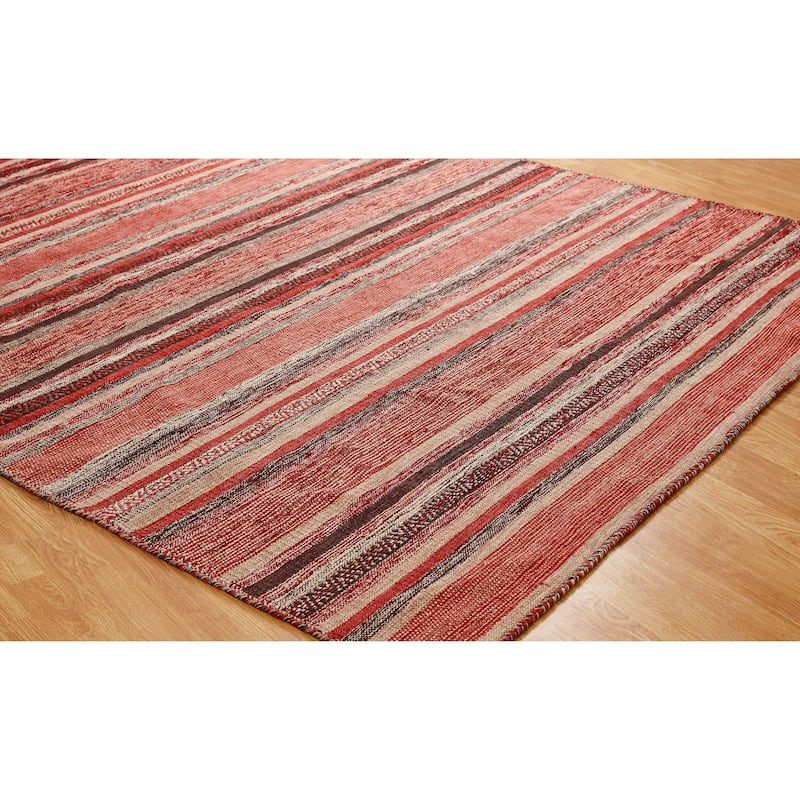 Andes Santa Fe Handmade Rust Cotton Chenille Indoor Area Rug