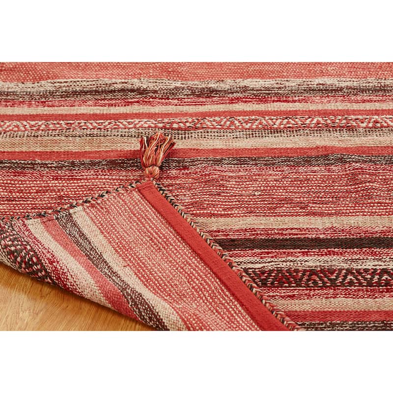 Andes Santa Fe Handmade Rust Cotton Chenille Indoor Area Rug