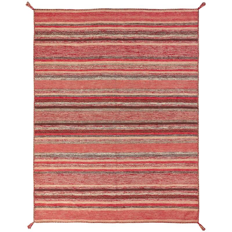 Andes Santa Fe Handmade Rust Cotton Chenille Indoor Area Rug