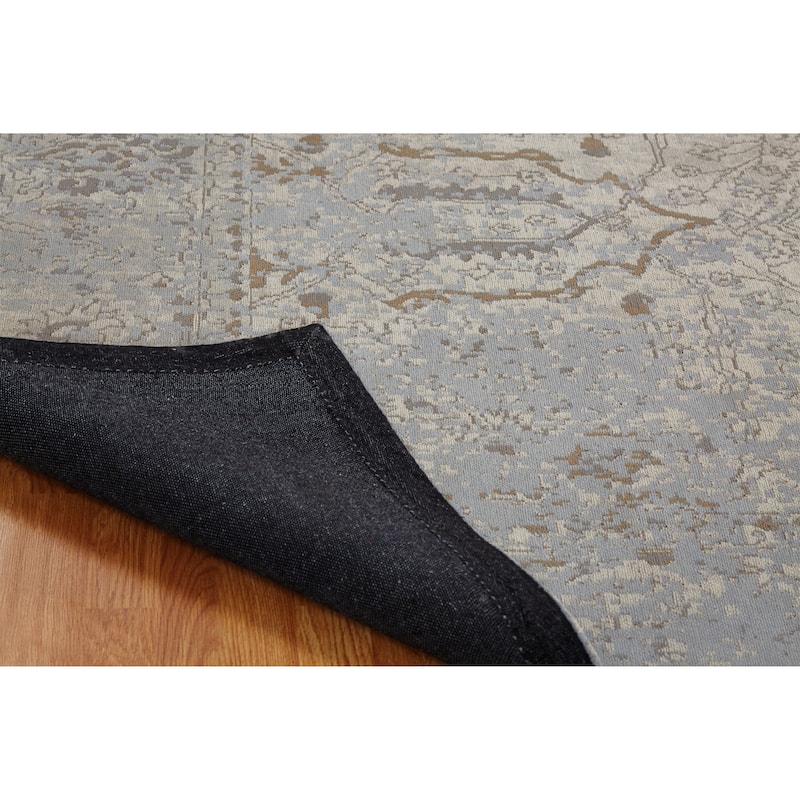 Jardin Beige/Mushroom Cotton Chenille Handmade Area Rug