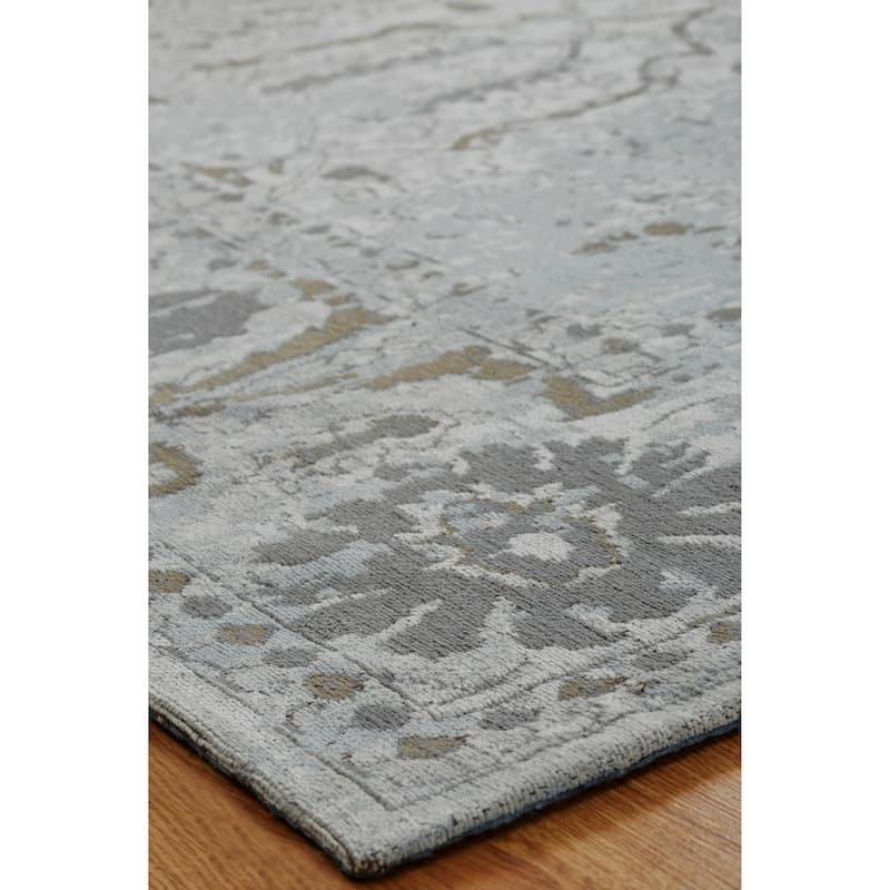 Jardin Beige/Mushroom Cotton Chenille Handmade Area Rug