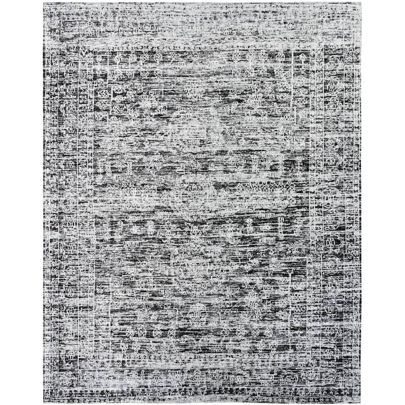 Jardin Hazy Charcoal Cotton Chenille Handmade Area Rug
