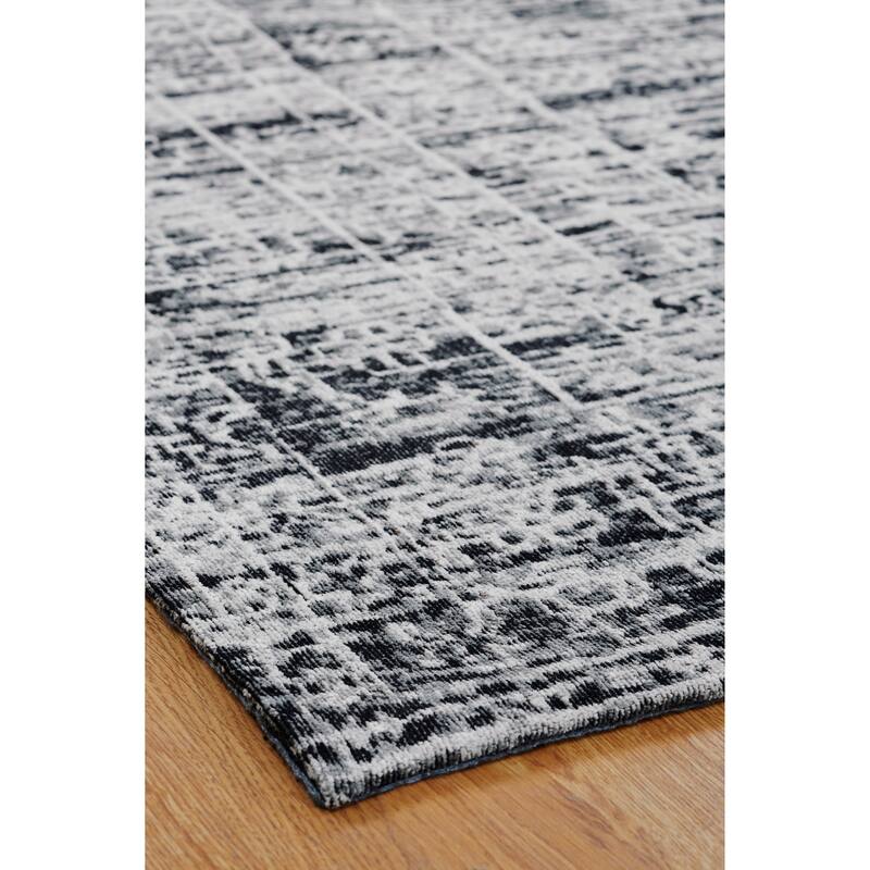 Jardin Hazy Charcoal Cotton Chenille Handmade Area Rug