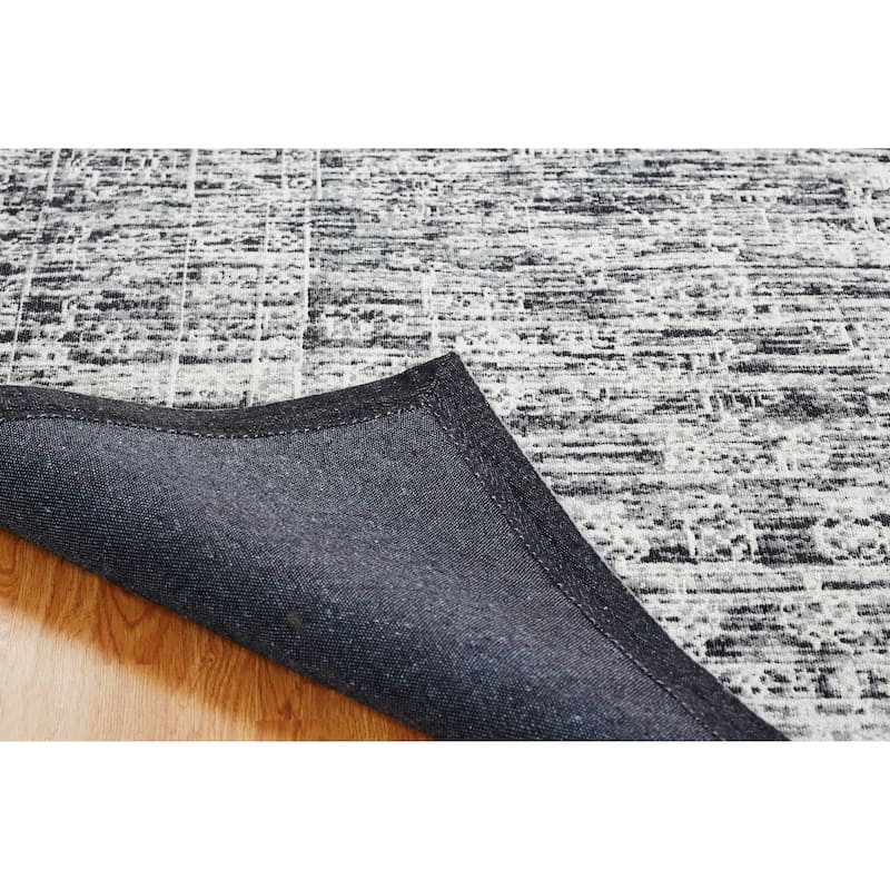 Jardin Hazy Charcoal Cotton Chenille Handmade Area Rug