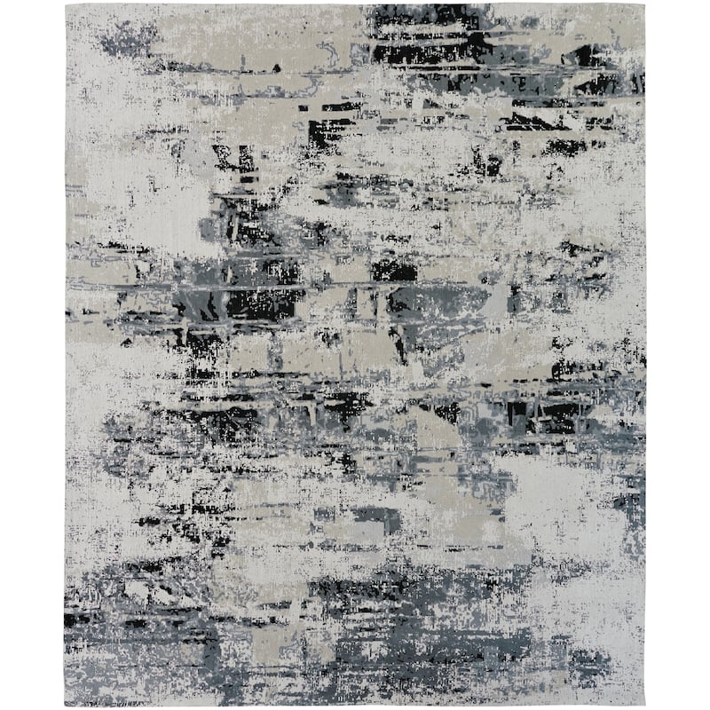 Jardin Sand/Steel Cotton Chenille Handmade Area Rug
