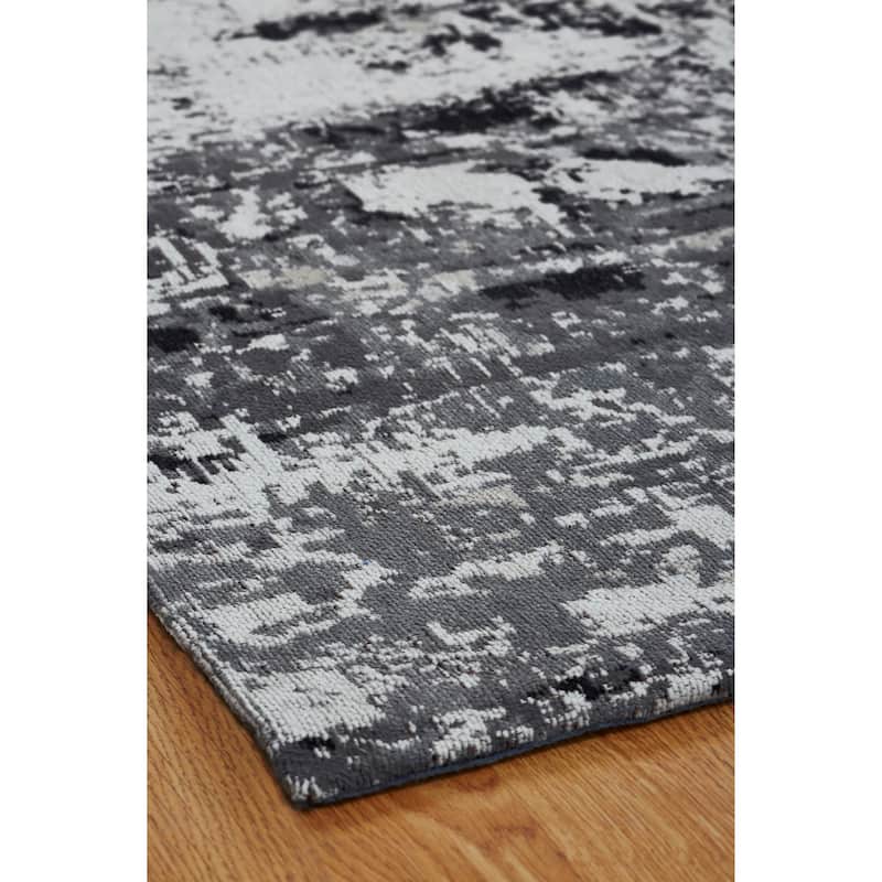 Jardin Sand/Steel Cotton Chenille Handmade Area Rug