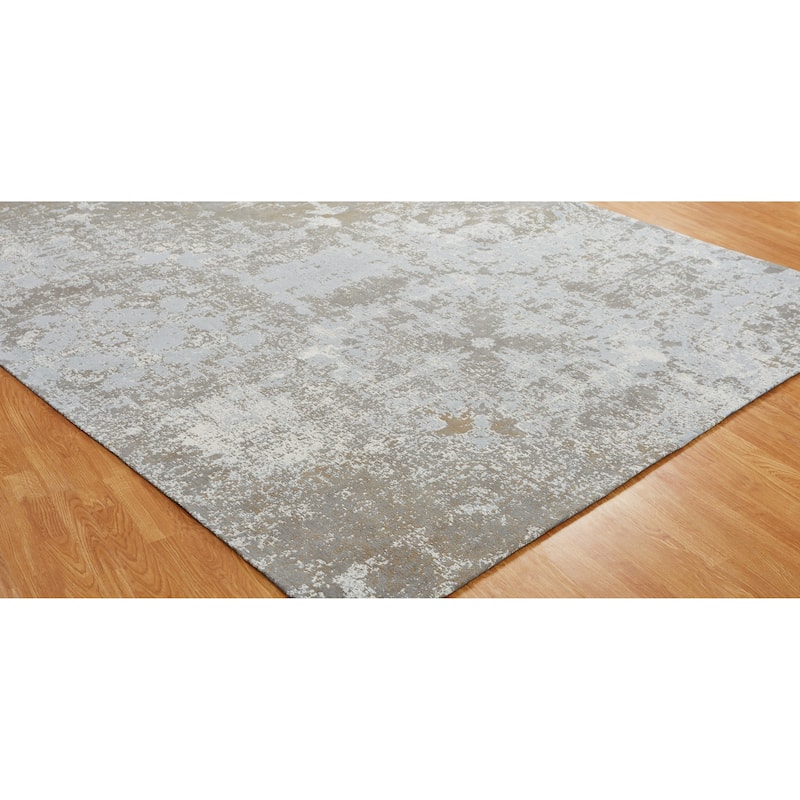 Jardin Sky Zinc Cotton Chenille Handmade Area Rug