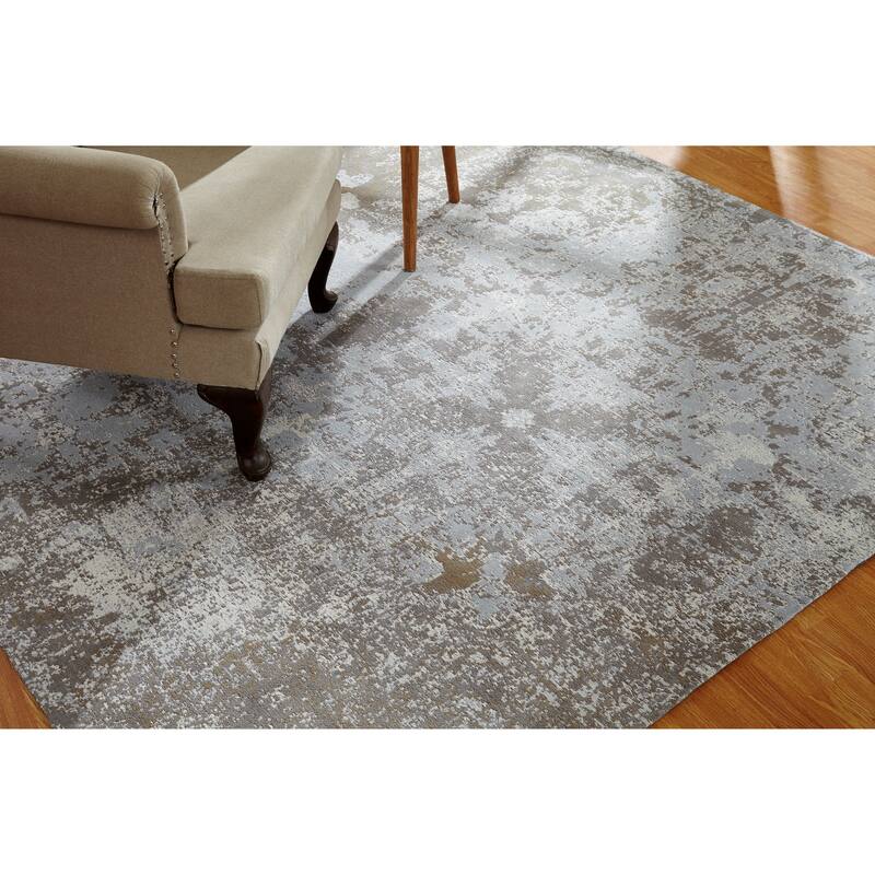 Jardin Sky Zinc Cotton Chenille Handmade Area Rug