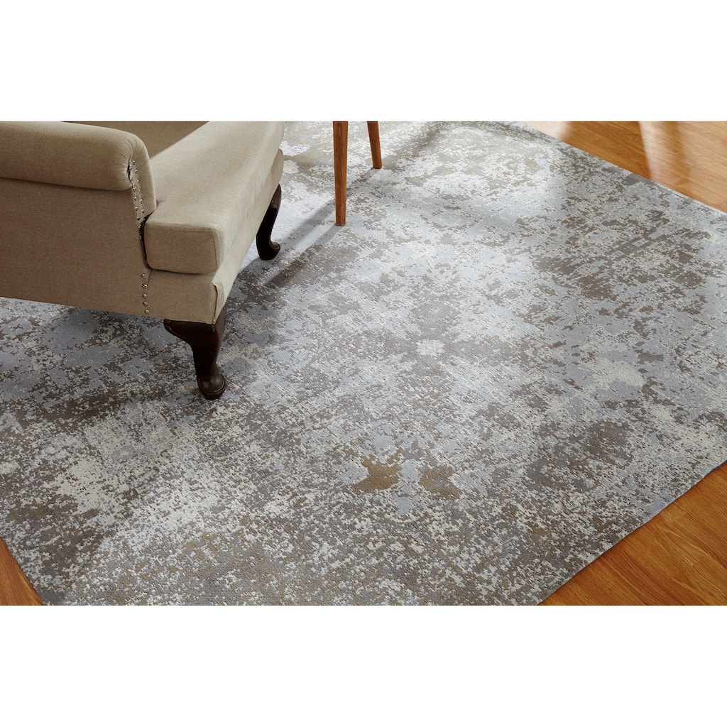 Jardin Sky Zinc Cotton Chenille Handmade Area Rug