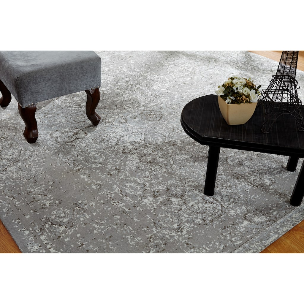 Jardin Vintage Zinc Cotton Chenille Handmade Area Rug