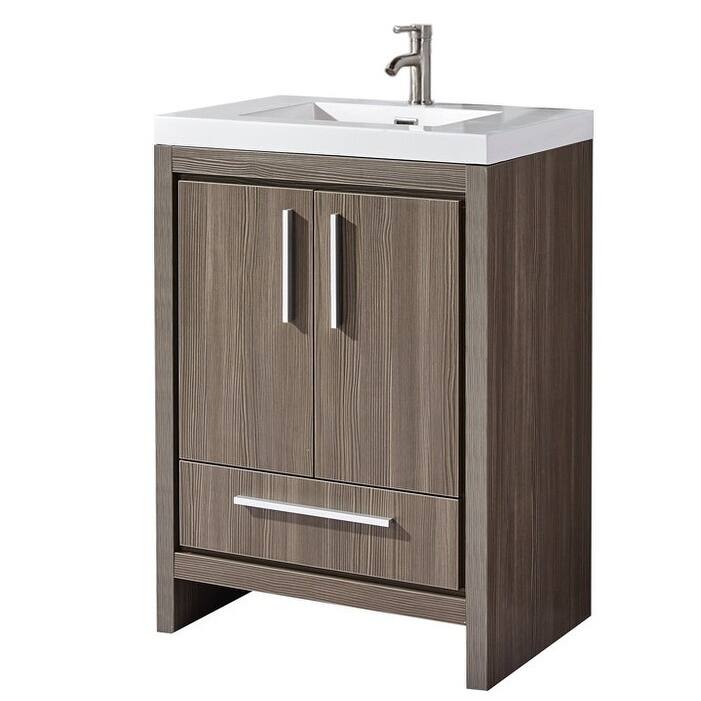 Miami 30" Single Sink Modern Bathroom Vanity, Black Walnut