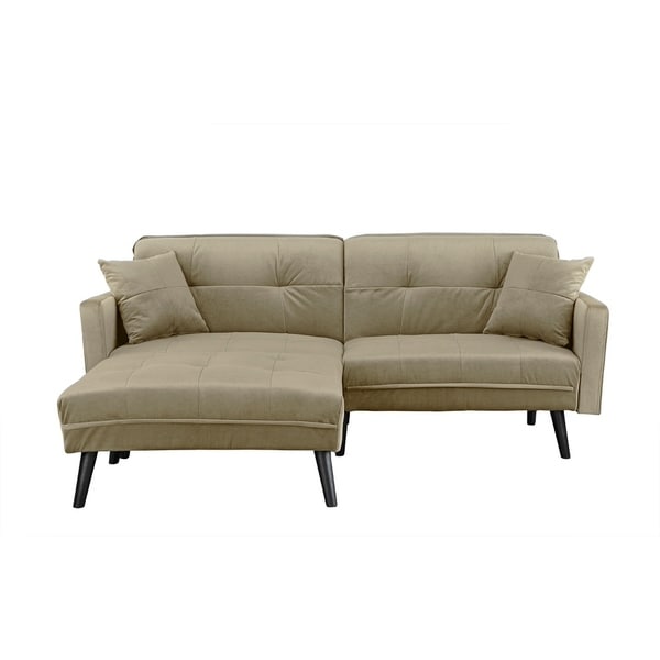 Modern Mid Century Futon Sofa Bed In Brush Microfiber Free Modern Mid Century Futon Sofa Bed In Brush Microfiber
