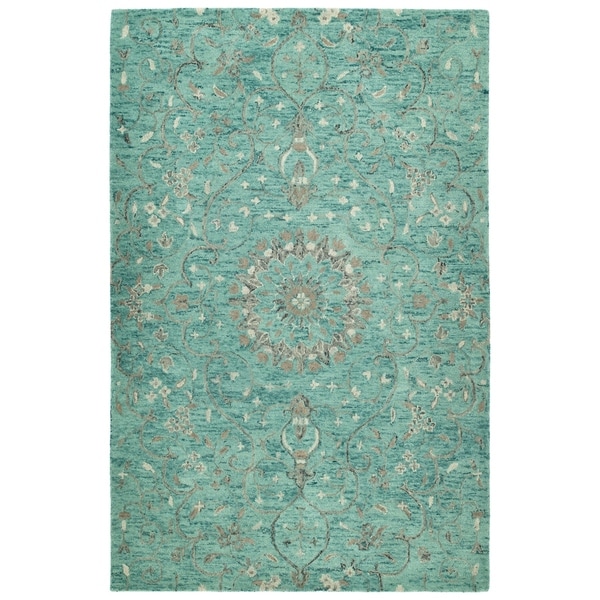 Hand-Tufted Ashton Turquoise Wool Rug - 9' x 12'