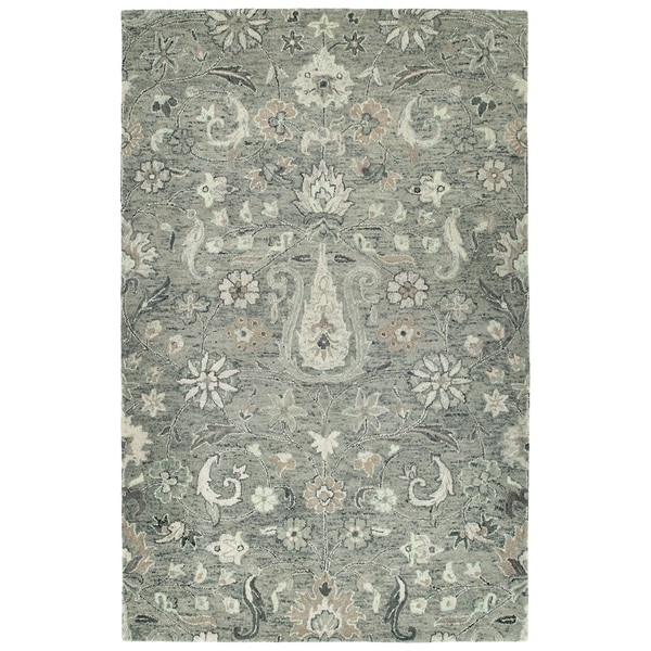 Hand-Tufted Ashton Grey Wool Rug - 10' x 14'