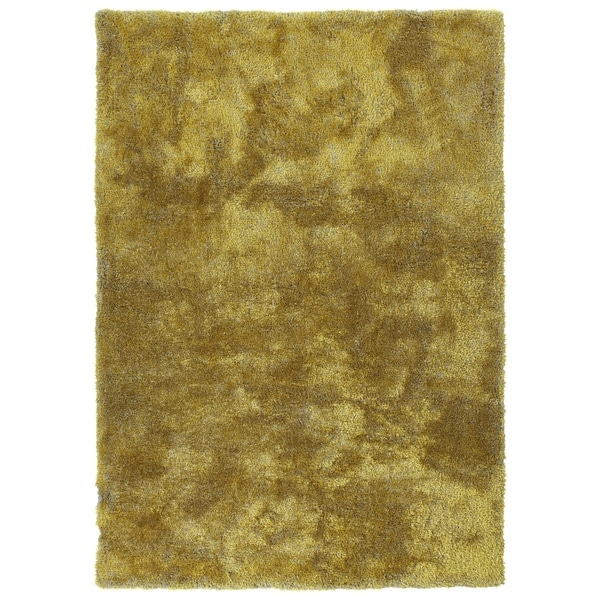 Hand-Tufted Silky Shag Lime Green Polyester Rug - 8' x 10'