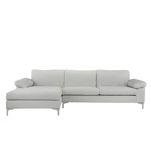 Shop Modern Large Linen Sectional Sofa L Shape Couch Wide Chaise