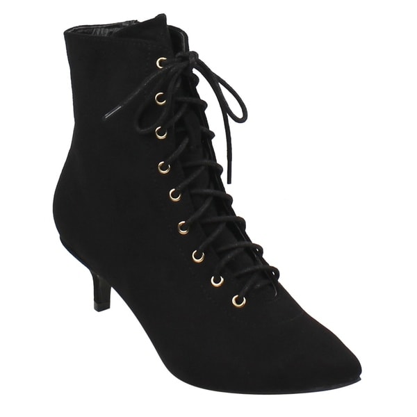 Beston Women's Side Zipper Kitten Heel Booties Run Half ...