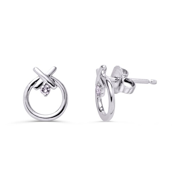 Boston Bay Diamonds Sterling Silver 06ct Tdw Diamond X O Boston Bay Diamonds Sterling Silver 06ct Tdw Diamond X O Earrings
