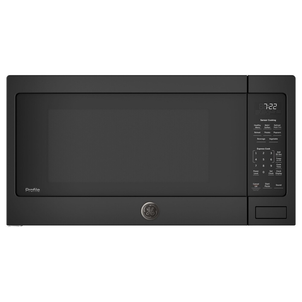 GE Profile Series 2.2 Cu. Ft. Countertop Sensor Microwave Oven in Black (Over 2.0 cf - Black - Clock Display)