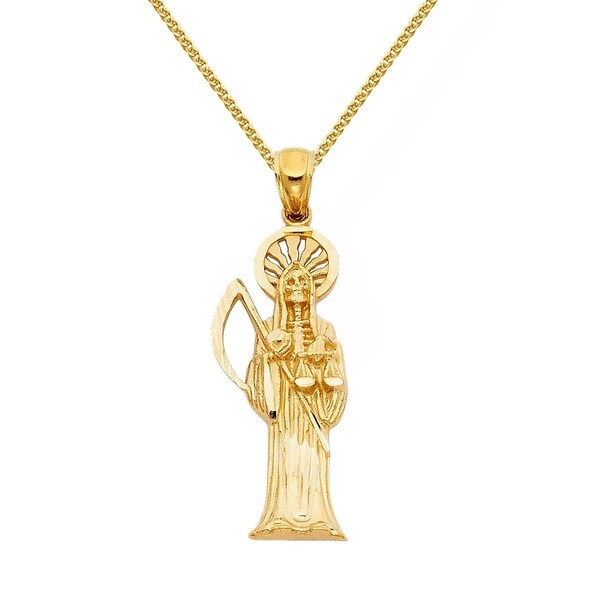Ice on Fire Jewelry 14k Tric-Color Gold Muerte Pendant