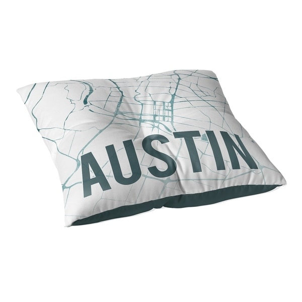 Kavka Designs Austin Teal Front Green/White Floor Pillow