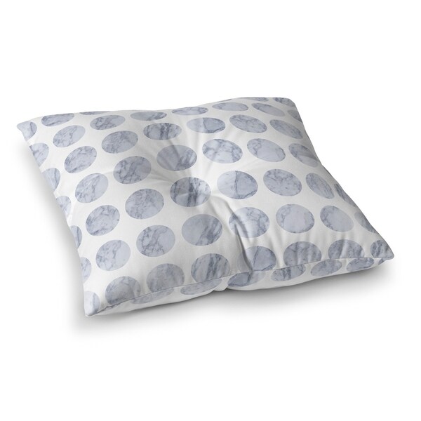 Kavka Designs Fat Dot White Marble Grey/White Floor Pillow