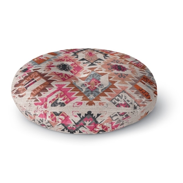 Kavka Designs Tangier Ivory/Pink/Brown/Peach/Grey Floor Pillow
