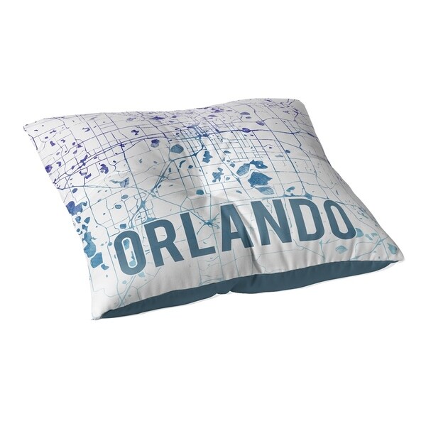 Kavka Designs Orlando Purple Sunset Front Blue/Purple/White Floor Pillow