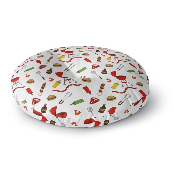 Kavka Designs BBQ Red/Green/Yellow Floor Pillow
