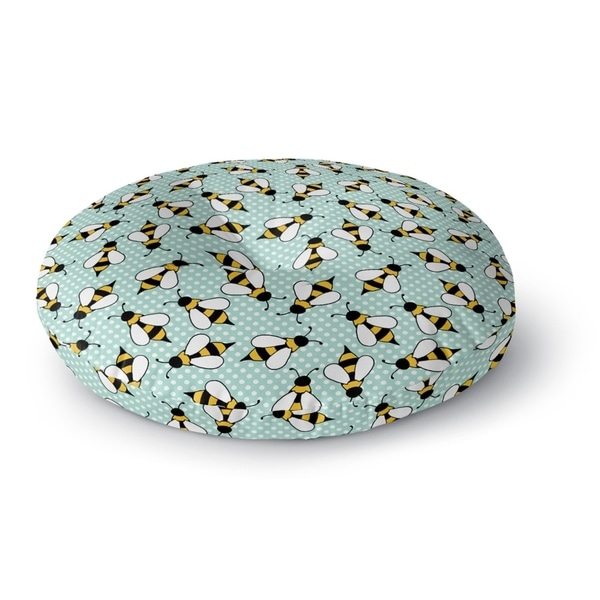 Kavka Designs Bees Blue Floor Pillow