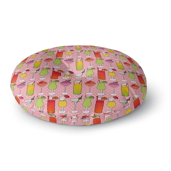 Kavka Designs Cocktails Pink/Yellow/Green Floor Pillow