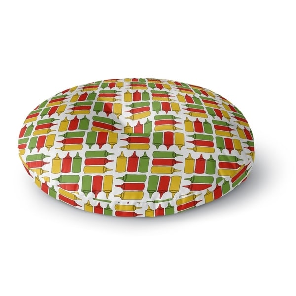 Kavka Designs BBQ Red/Yellow/Green Floor Pillow