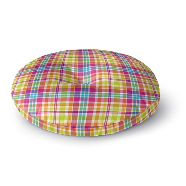 Kavka Designs Tropical Plaid Green/Purple/Pink/Blue Floor Pillow