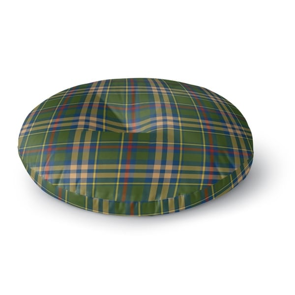 Kavka Designs Fall Plaid Green/Blue/Red Floor Pillow