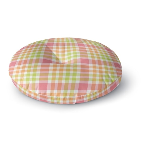 Kavka Designs Christmas Plaid Green/Pink/Orange Floor Pillow