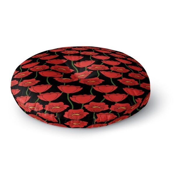 Kavka Designs Flanders Fields Red/Green/Black Floor Pillow