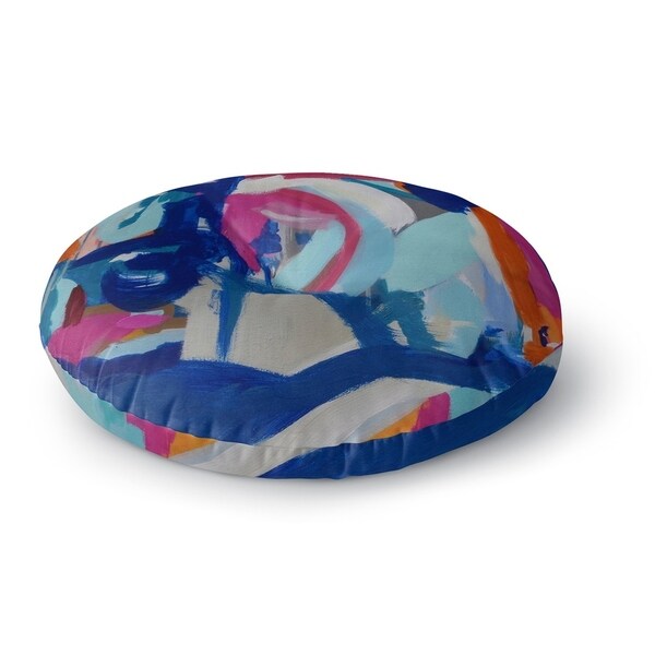 Kavka Designs Waffle Rodeo Blue/Pink/White Floor Pillow