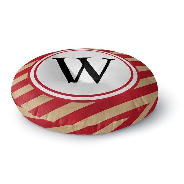 Kavka Designs Monogram Letter W Red/Ivory Floor Pillow