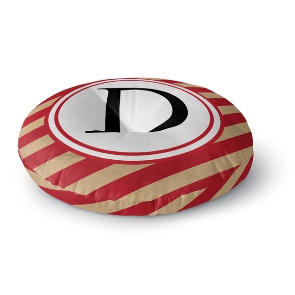 Kavka Designs Monogram Letter D Red/Ivory Floor Pillow