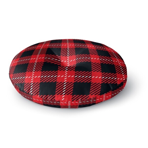 Kavka Designs Christmas In Plaid Red/Black Floor Pillow