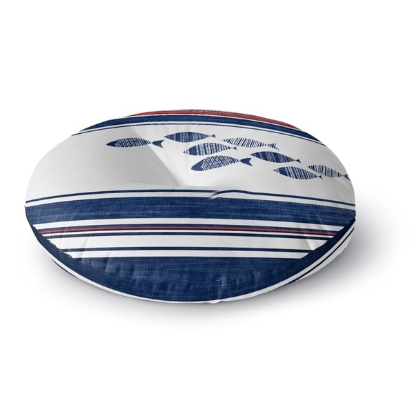 Kavka Designs Blue Fish Blue/Red/White Floor Pillow