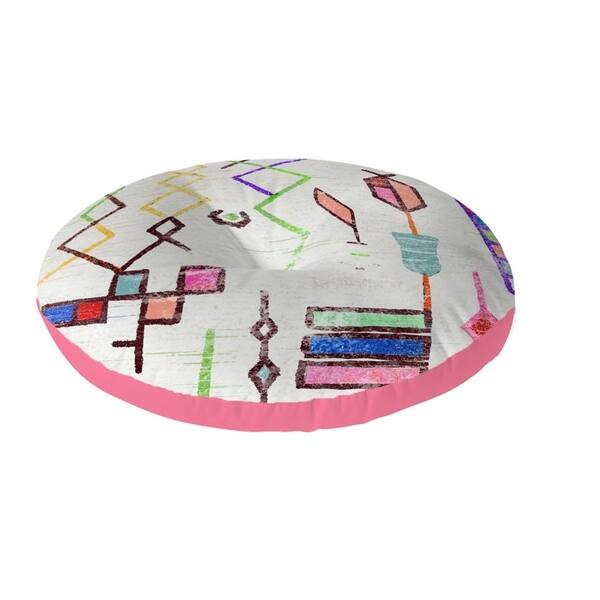 Shop Kavka Designs Lilly Blue Red Pink Yellow Floor Pillow Free
