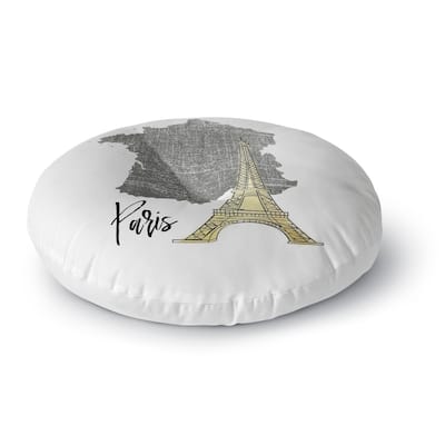 Kavka Designs Paris Grey/Gold/White Floor Pillow